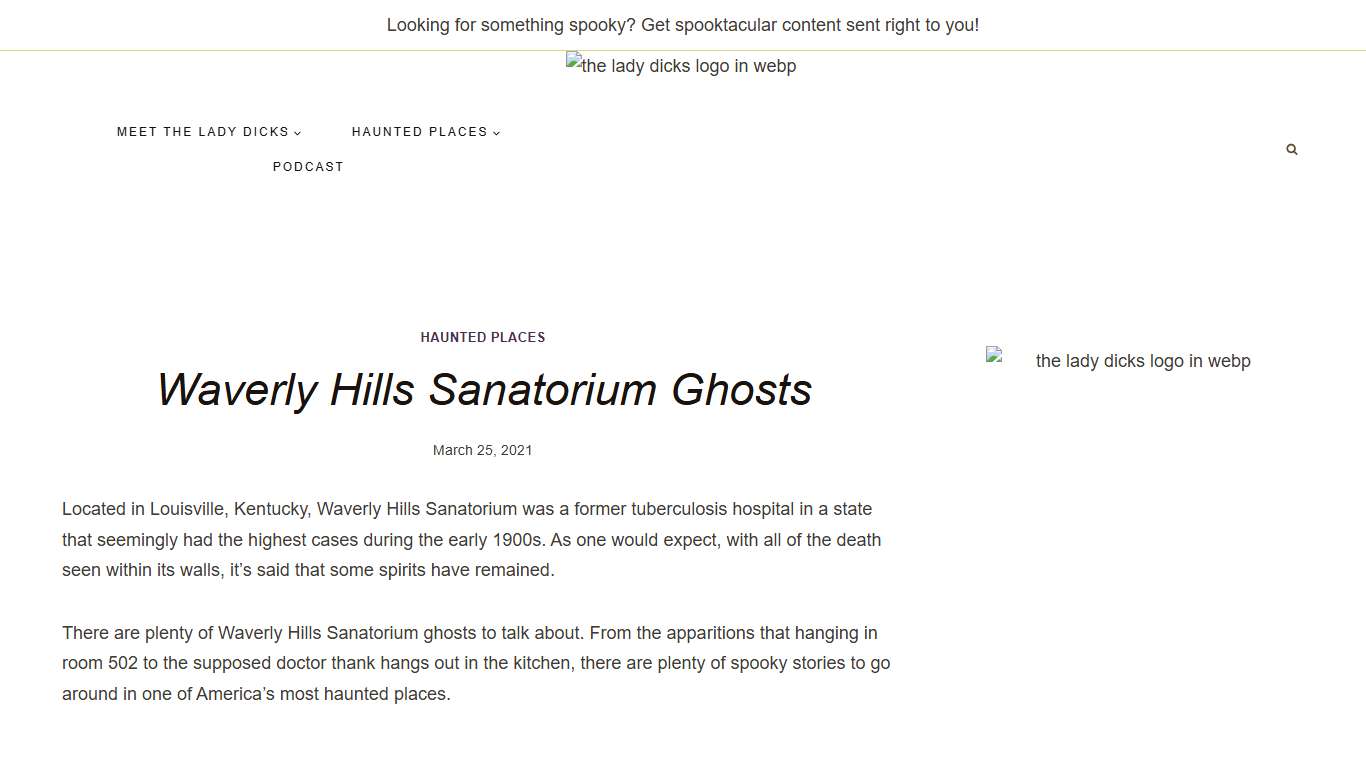 Waverly Hills Sanatorium Ghosts The Lady Dicks